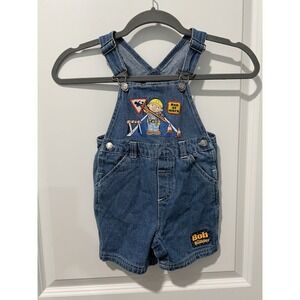 Vintage Bob The Builder Denim Bib Overalls Shorts - 24 Months - Nick Jr 90s Y2K